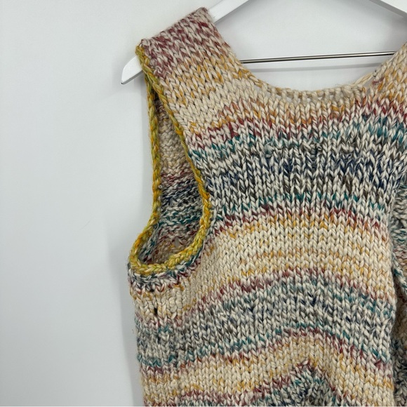 Handmade Sweater Vest Cardigan Size Medium Hoho Western Cottage Fall Cozy Knit - Picture 6 of 8